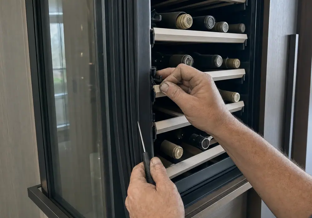 The panel comes off before anything is quoted — diagnosis in a Encinitas kitchen