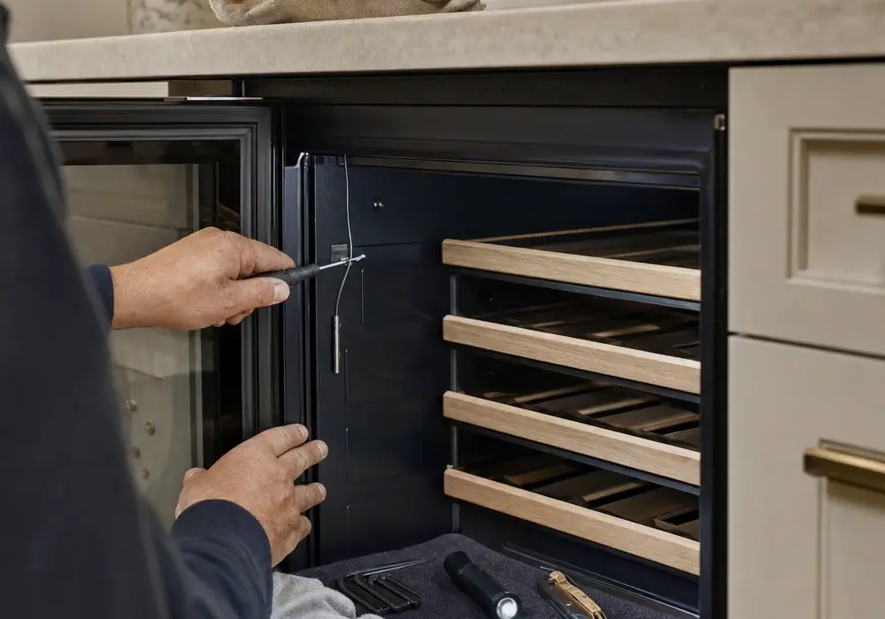 The panel comes off before anything is quoted — diagnosis in a Encinitas kitchen